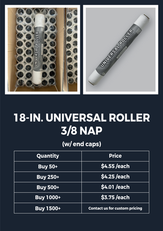18 In. 3/8 In. Nap "Universal" Roller w/ End Caps.
