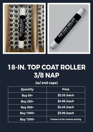18 In. 3/8 & 1/2 Nap Roller Cover w/ End Caps.