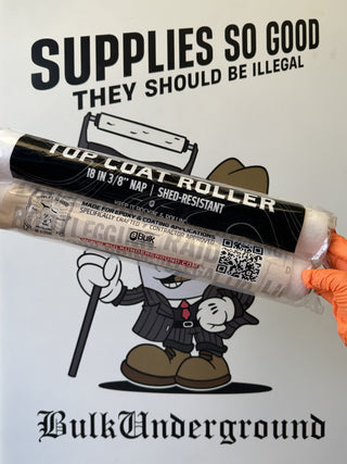 Top coat roller with cartoon character and 'Bulk Underground' branding on a white background.