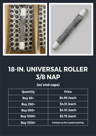 18 In. 3/8 In. Nap "Universal" Roller w/ End Caps.
